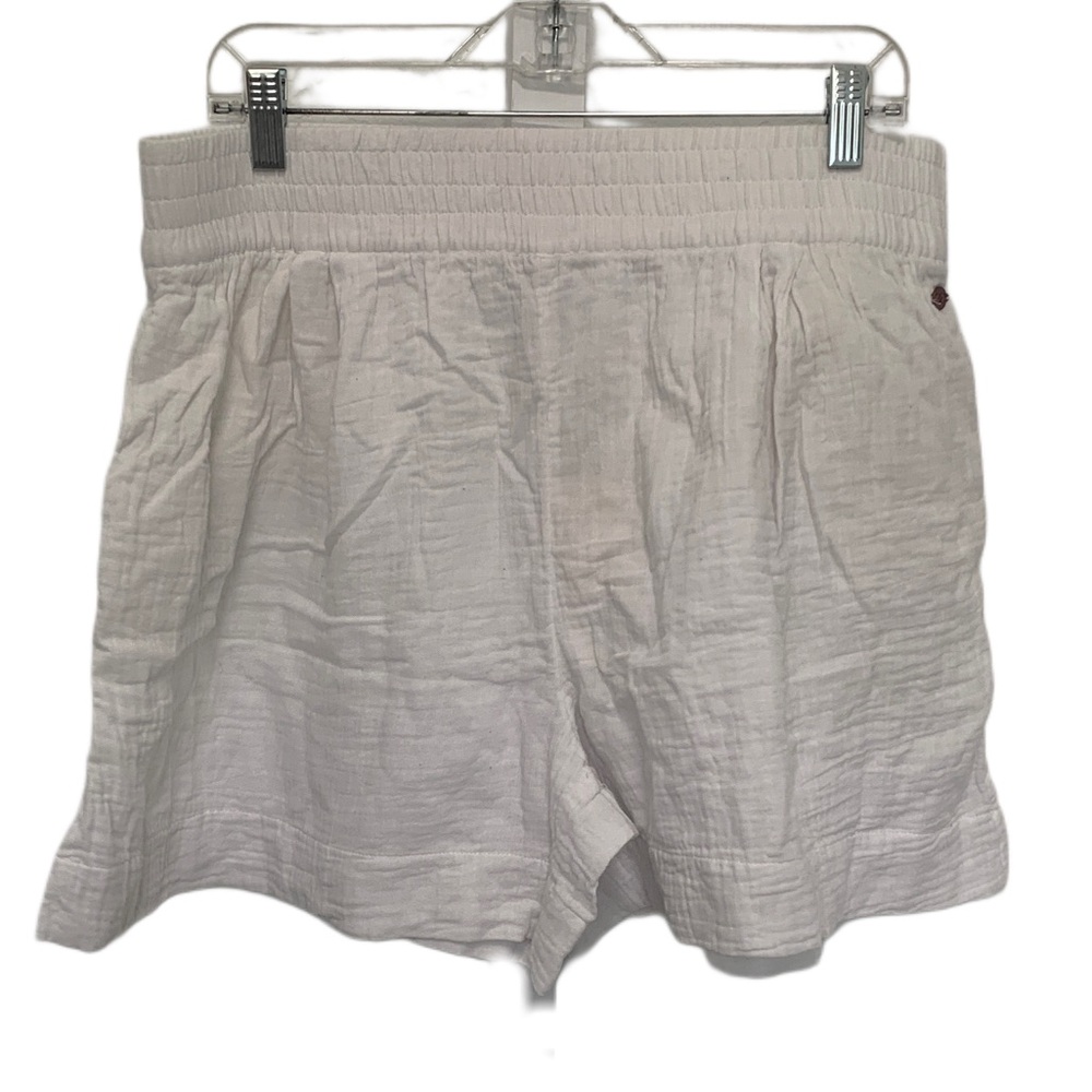 CALIA by Carrie Underwood White High-Waist Gauze Textured Lounge Shorts